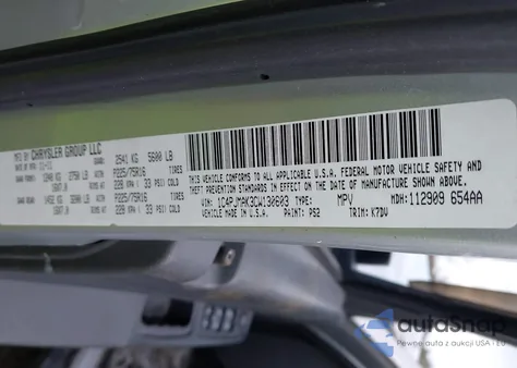 2012 Jeep Liberty Sport z USA, uszkodzony, nr VIN 1C4PJMAK3CW130603